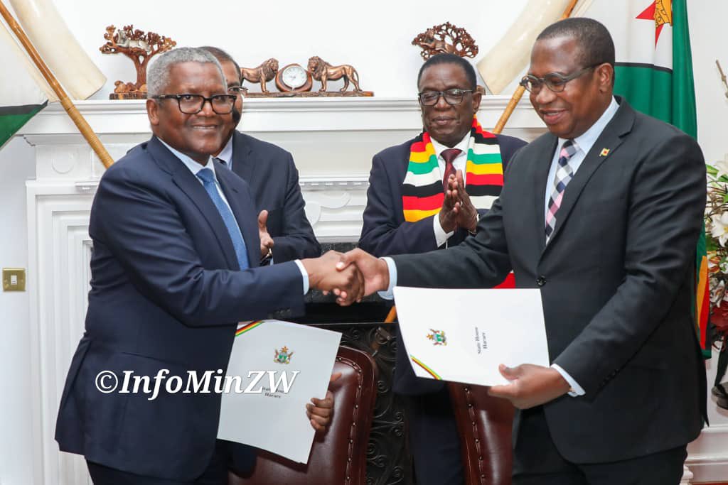 Aliko Dangote Signs $1 Billion Investment Deal with Zimbabwe to Develop Cement, Power, and Mining Projects